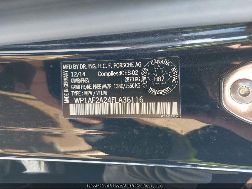 2015 Porsche Cayenne Diesel VIN: WP1AF2A24FLA36116 Lot: 12522187