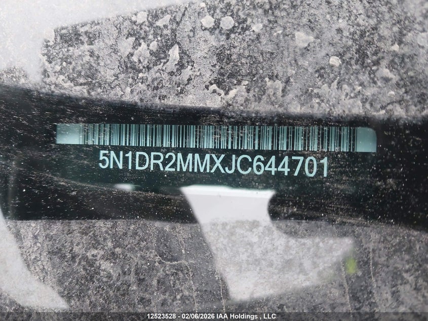 2018 Nissan Pathfinder Midnight Edition/Platinum/S/Sl Premium/Sv Tech VIN: 5N1DR2MMXJC644701 Lot: 12523528