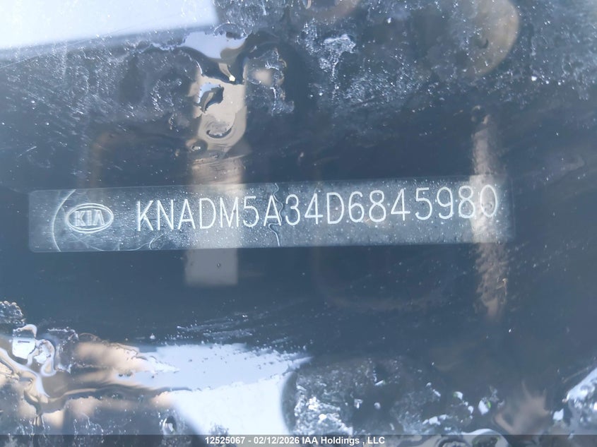 2013 Kia Rio Lx VIN: KNADM5A34D6845980 Lot: 12525067