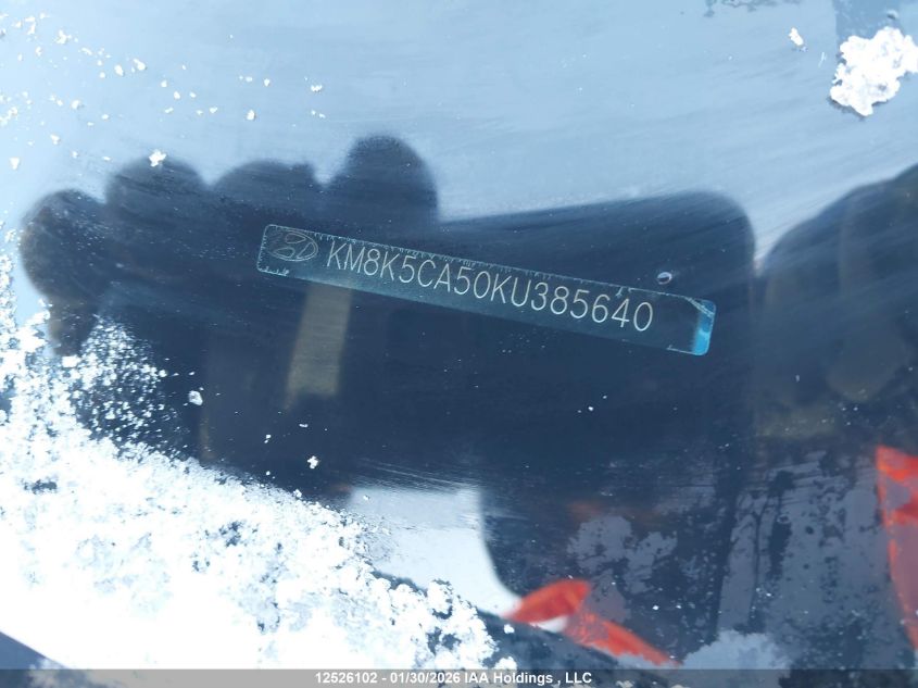 2019 Hyundai Kona 1.6T Ultimate VIN: KM8K5CA50KU385640 Lot: 12526102