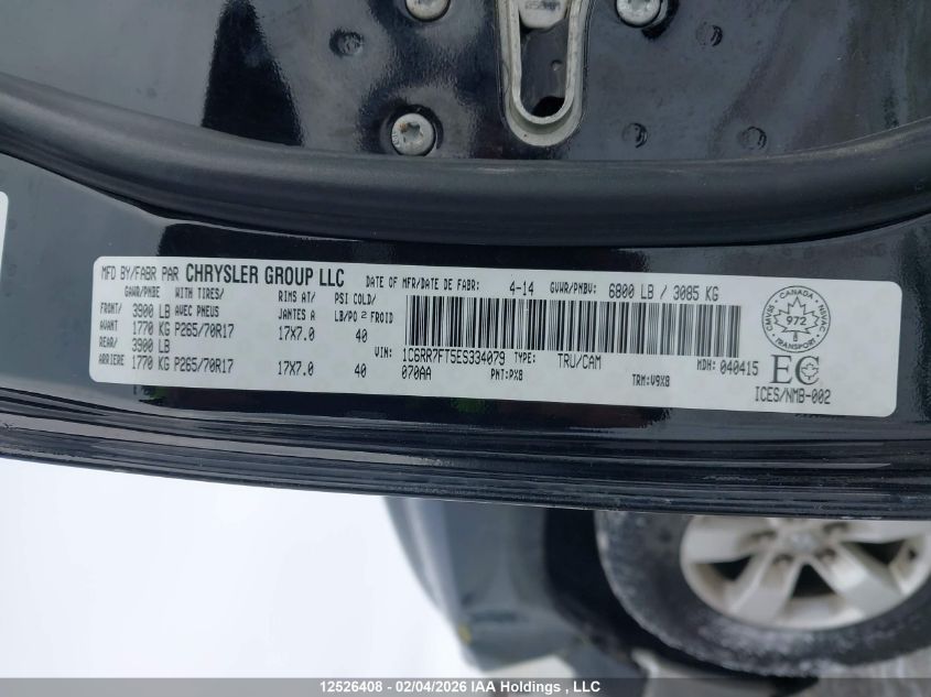 2014 Dodge Ram 1500 VIN: 1C6RR7FT5ES334079 Lot: 12526408