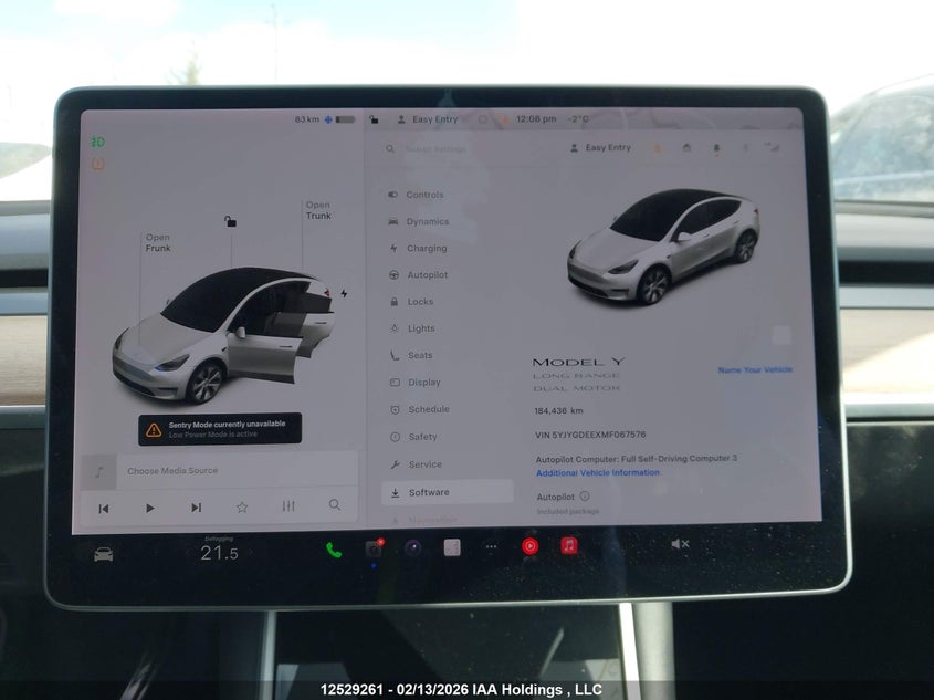 2021 Tesla Model y Long Range white Lot 111012529261 Vin 5YJYGDEEXMF067576