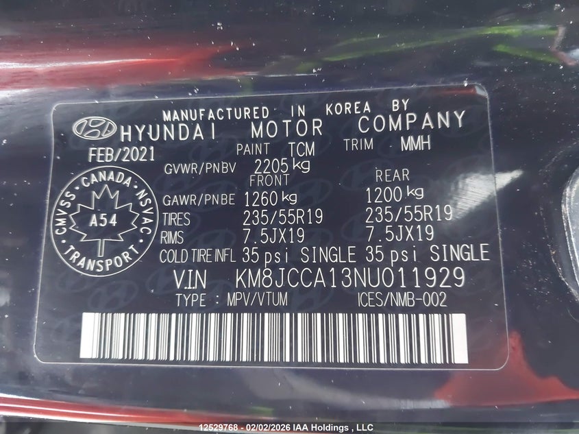 2022 Hyundai Tucson Luxury VIN: KM8JCCA13NU011929 Lot: 12529768