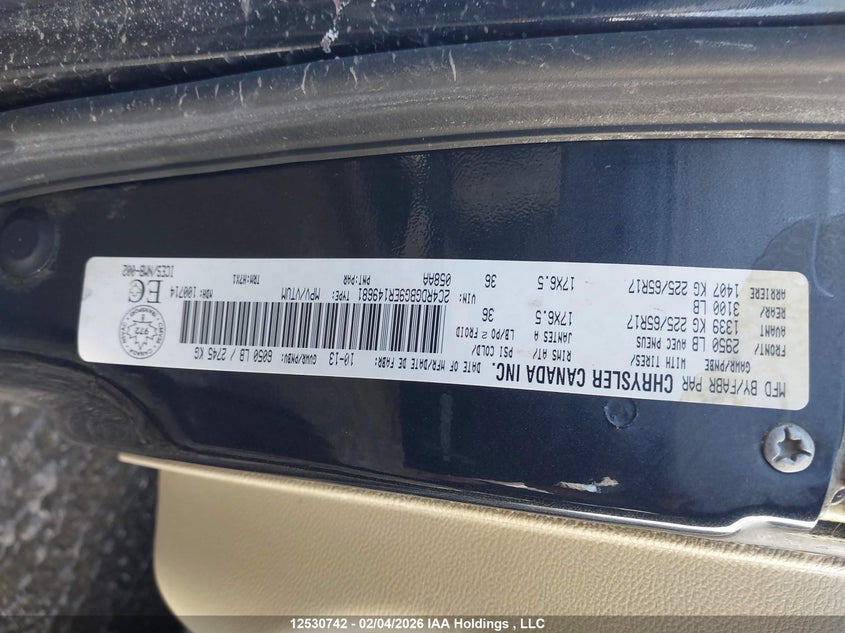 2014 Dodge Grand Caravan VIN: 2C4RDGBG9ER149681 Lot: 12530742