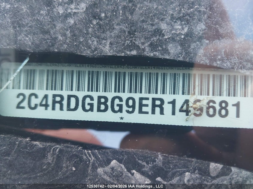 2014 Dodge Grand Caravan VIN: 2C4RDGBG9ER149681 Lot: 12530742