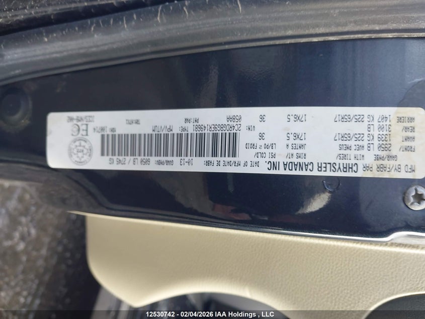 2014 Dodge Grand Caravan VIN: 2C4RDGBG9ER149681 Lot: 12530742