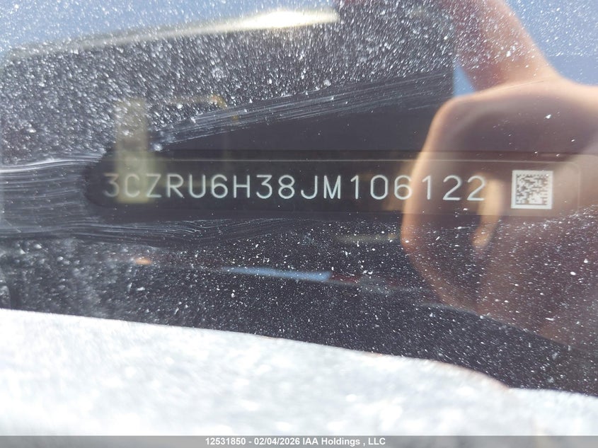 2018 Honda Hr-V VIN: 3CZRU6H38JM106122 Lot: 12531850