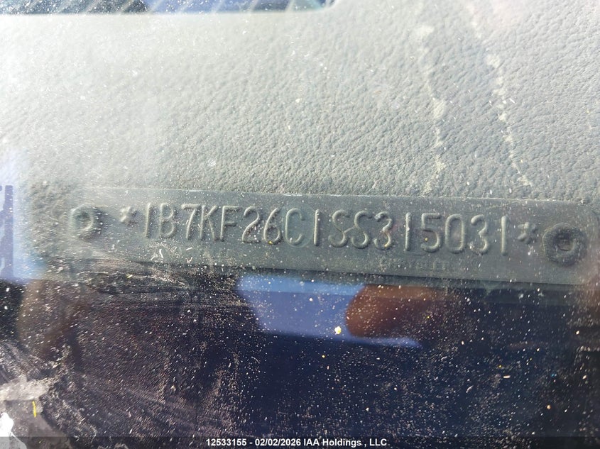 1995 Dodge Ram 2500 VIN: 1B7KF26C1SS315031 Lot: 12533155