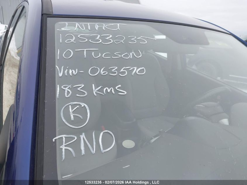 2010 Hyundai Tucson Gl VIN: KM8JT3AC8AU063570 Lot: 12533235