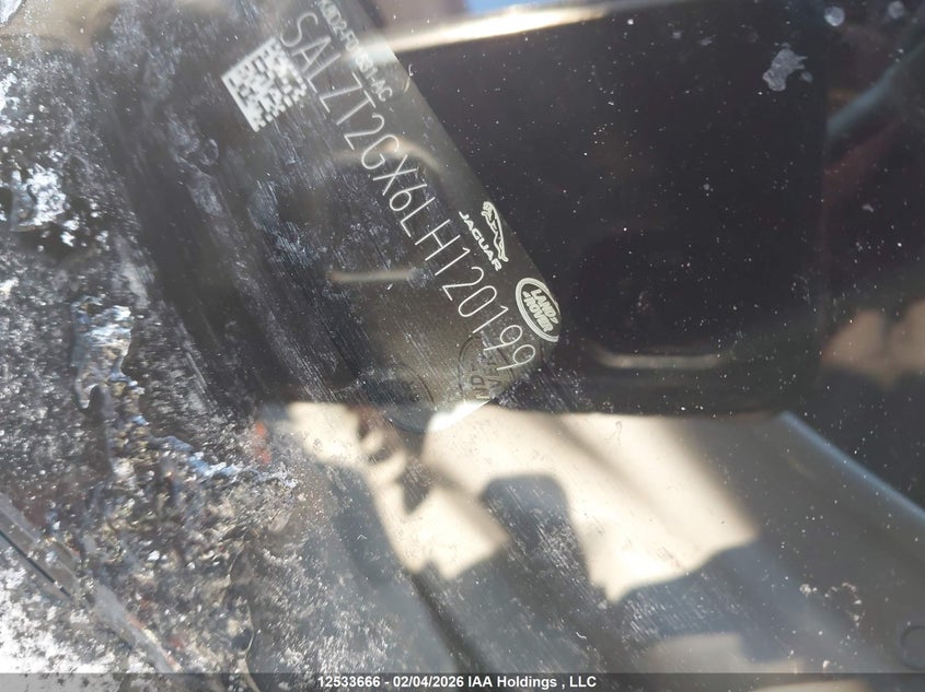 2020 Land Rover Range Rover Evoque S VIN: SALZT2GX6LH120199 Lot: 12533666