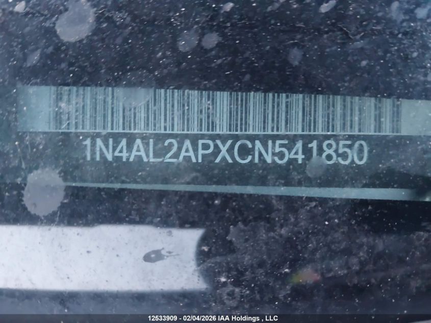 2012 Nissan Altima 2.5 S VIN: 1N4AL2APXCN541850 Lot: 12533909