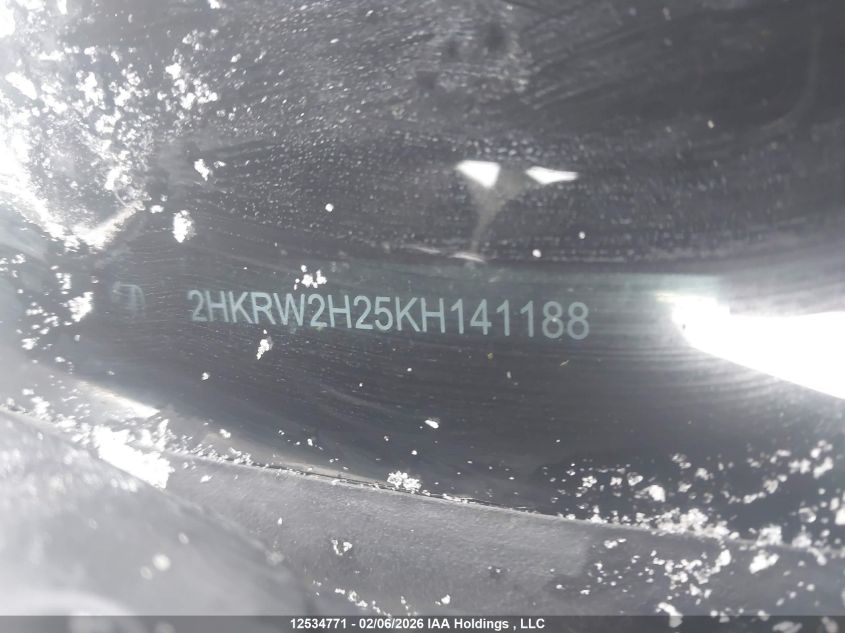 2019 Honda Cr-V Lx VIN: 2HKRW2H25KH141188 Lot: 12534771