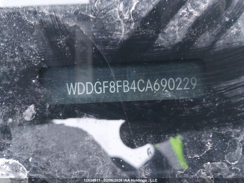 2012 Mercedes-Benz C 250 4Matic VIN: WDDGF8FB4CA690229 Lot: 12534911