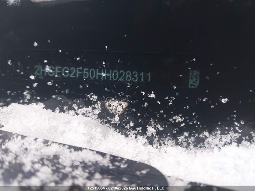 2017 Honda Civic Lx VIN: 2HGFC2F50HH028311 Lot: 12535684