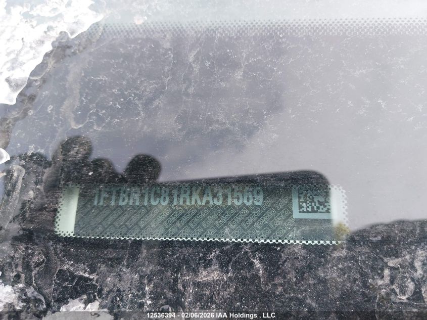 2024 Ford Transit-250 Cargo VIN: 1FTBR1C81RKA31569 Lot: 12536394