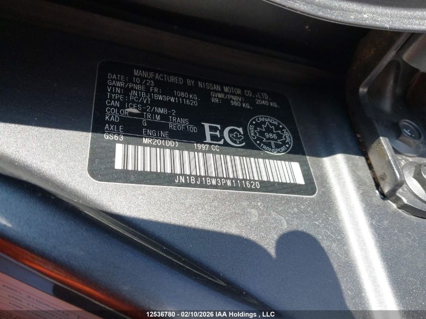 2023 Nissan Qashqai Sv VIN: JN1BJ1BW3PW111620 Lot: 12536780