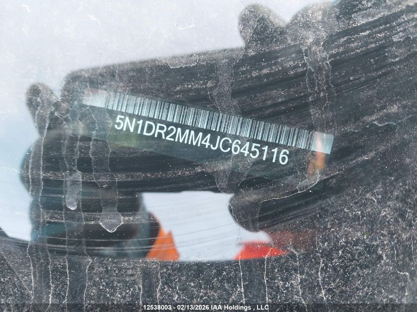 2018 Nissan Pathfinder Midnight Edition/Platinum/S/Sl Premium/Sv Tech VIN: 5N1DR2MM4JC645116 Lot: 12538003