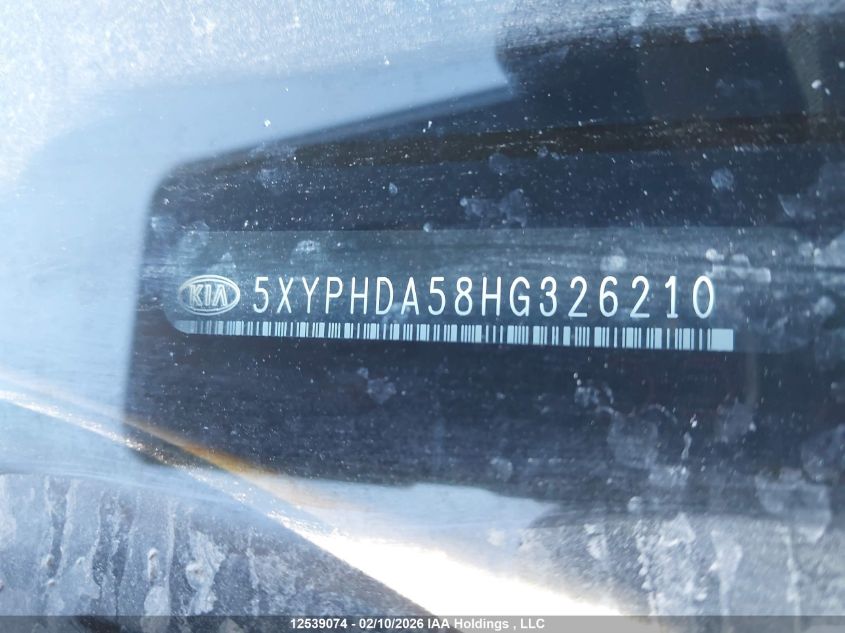 2017 Kia Sorento 3.3L Ex/3.3L Ex+ VIN: 5XYPHDA58HG326210 Lot: 12539074