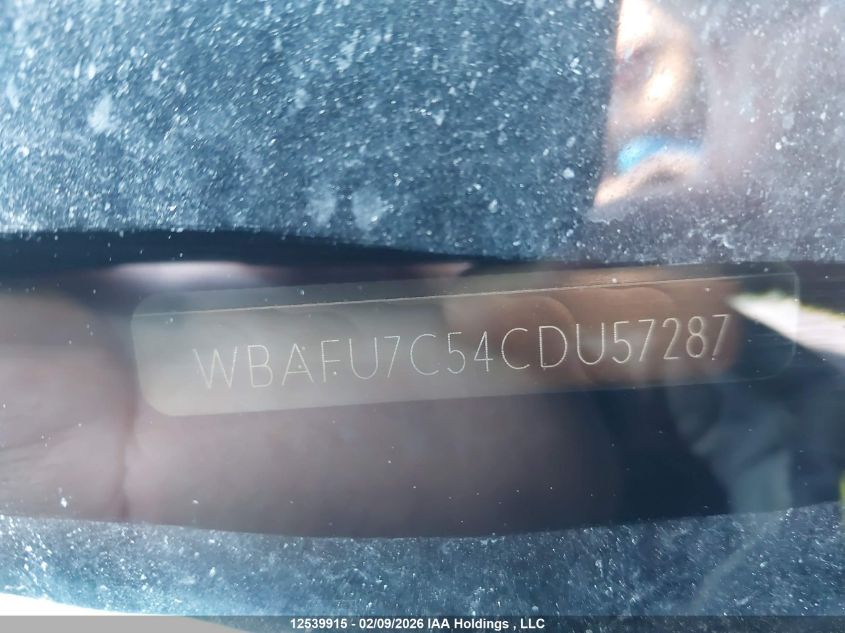 2012 BMW 535I xDrive VIN: WBAFU7C54CDU57287 Lot: 12539915