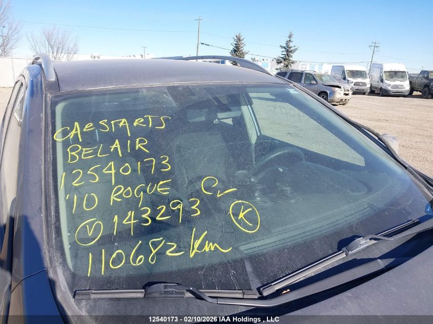 2010 Nissan Rogue S/Sl/Krom VIN: JN8AS5MV2AW143293 Lot: 12540173