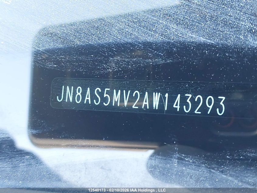 2010 Nissan Rogue S/Sl/Krom VIN: JN8AS5MV2AW143293 Lot: 12540173