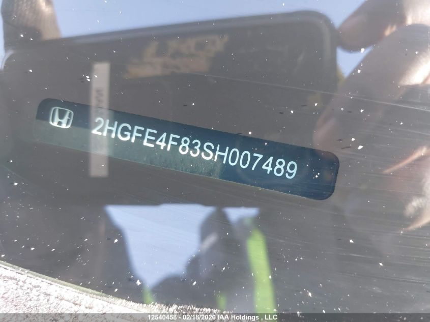 2025 Honda Civic Sport/Sport Touring VIN: 2HGFE4F83SH007489 Lot: 12540458