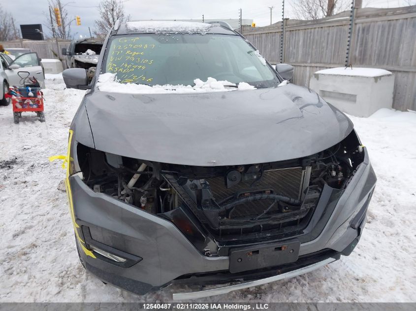 2017 Nissan Rogue S/Sl Platinum/Sv VIN: 5N1AT2MM6HC793105 Lot: 12540487