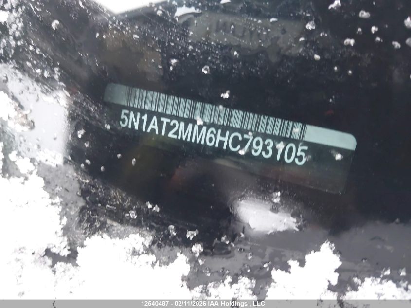 2017 Nissan Rogue S/Sl Platinum/Sv VIN: 5N1AT2MM6HC793105 Lot: 12540487