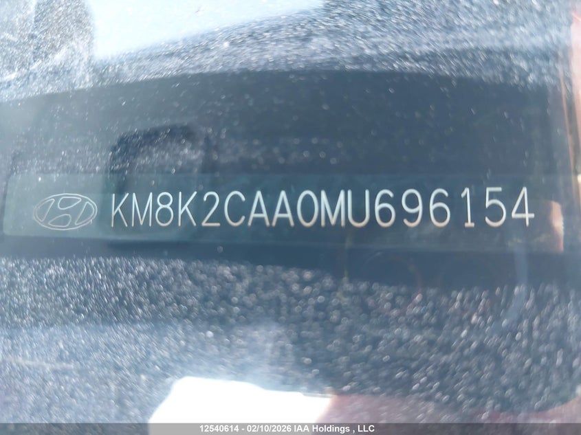 2021 Hyundai Kona Preferred Awd VIN: KM8K2CAA0MU696154 Lot: 12540614