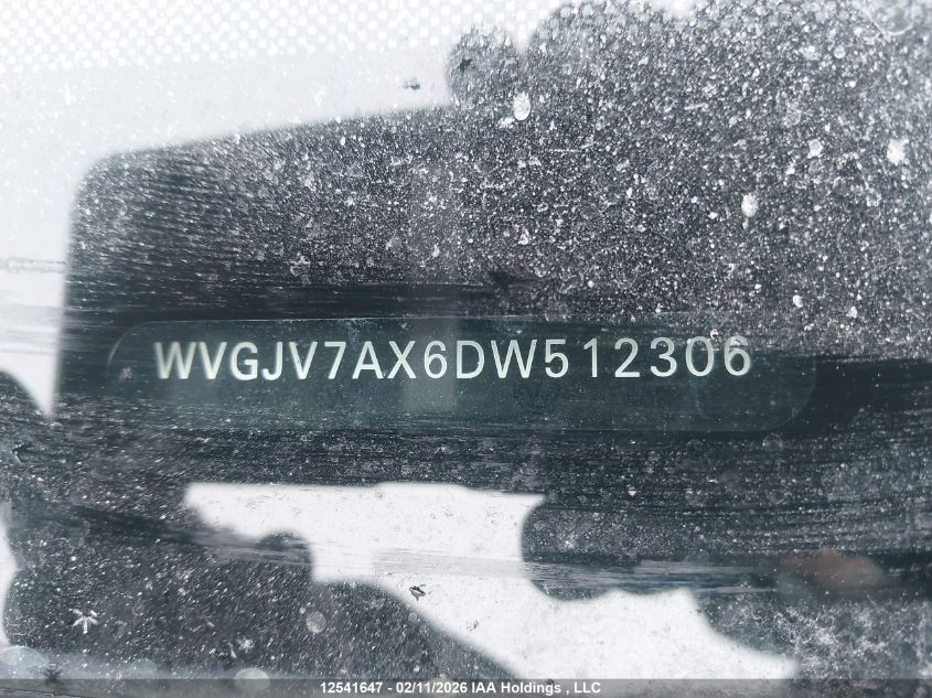 2013 Volkswagen Tiguan S/Se/Sel VIN: WVGJV7AX6DW512306 Lot: 12541647