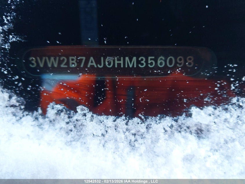 2017 Volkswagen Jetta S VIN: 3VW2B7AJ0HM356098 Lot: 12542532