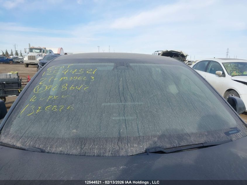 2021 Tesla Model 3 Long Range VIN: 5YJ3E1EB2MF928642 Lot: 12544521