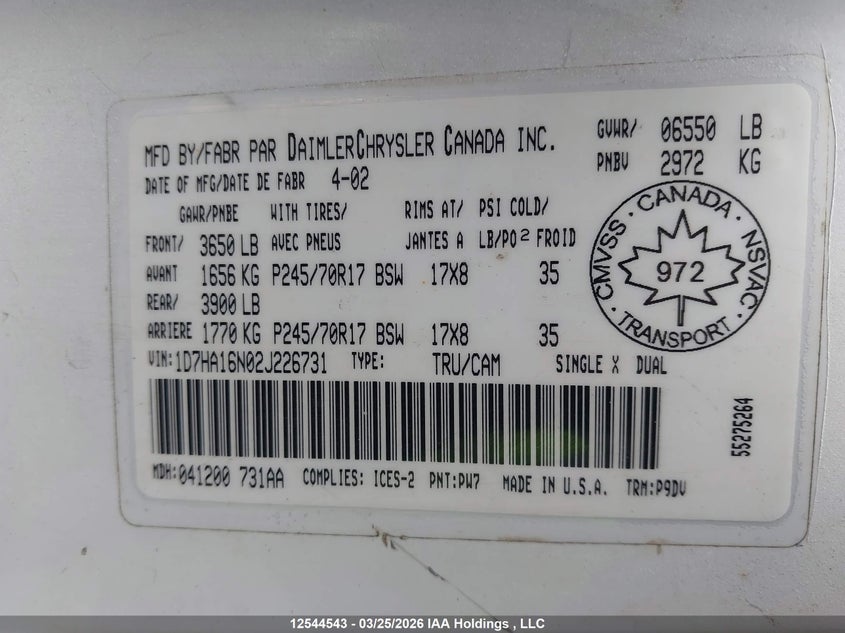 2008 Dodge Ram 2500 VIN: 3D7KS26D58G152068 Lot: 12544543