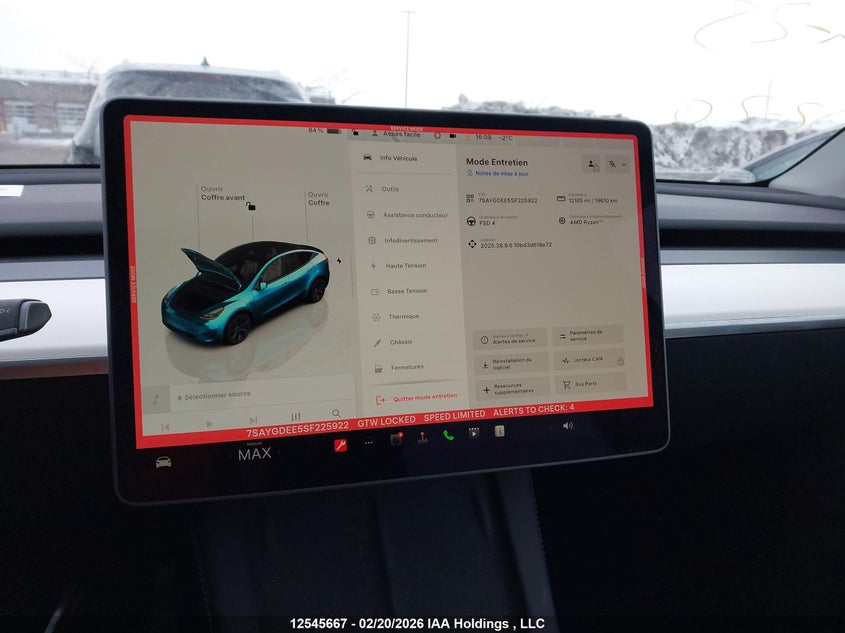 2025 Tesla Model Y Long Range VIN: 7SAYGDEE5SF225922 Lot: 12545667