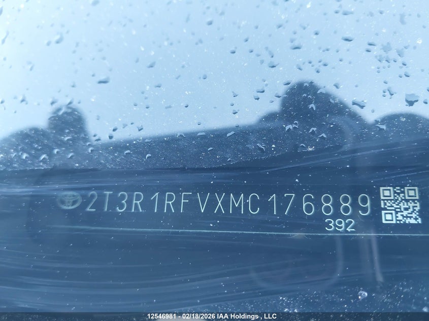 2021 Toyota Rav4 Xle VIN: 2T3R1RFVXMC176889 Lot: 12546981