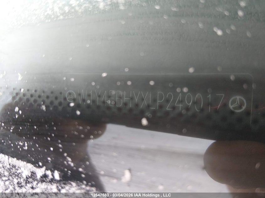 2020 Mercedes-Benz Sprinter 2500 Standard Roof V6 VIN: W1Y4EBHYXLP249017 Lot: 12547583