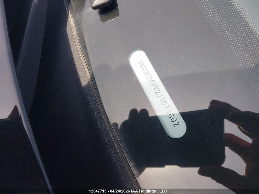 2018 Audi A3 2.0T Progressiv VIN: WAUE8GFF2J1071602 Lot: 12547713