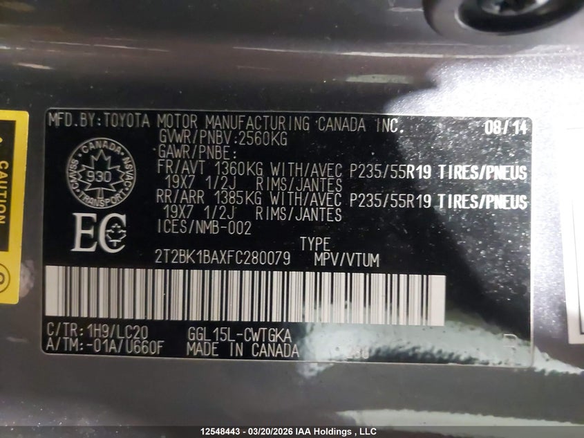 2015 Lexus Rx 350 3.5 Sportdesign Grey Lot 111012548443 Vin 2T2BK1BAXFC280079