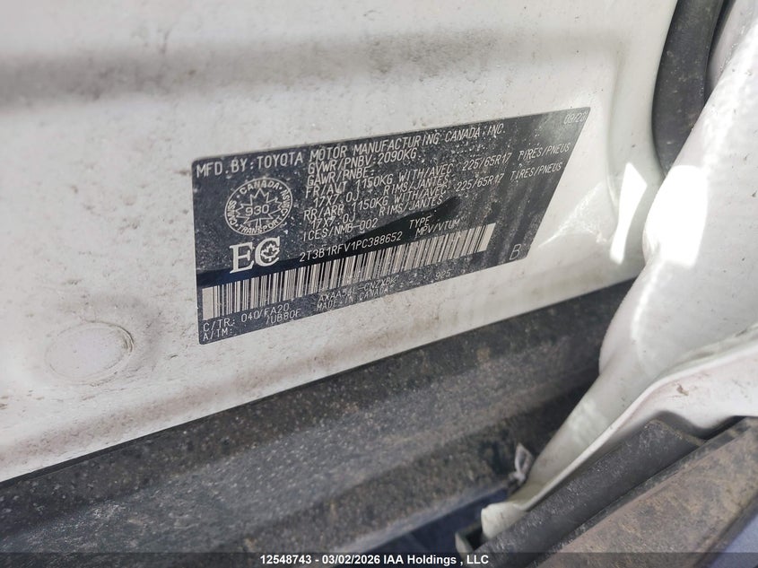 2023 TOYOTA RAV 4 SPORT UTILITY VEHICLE 2.5L I4 N