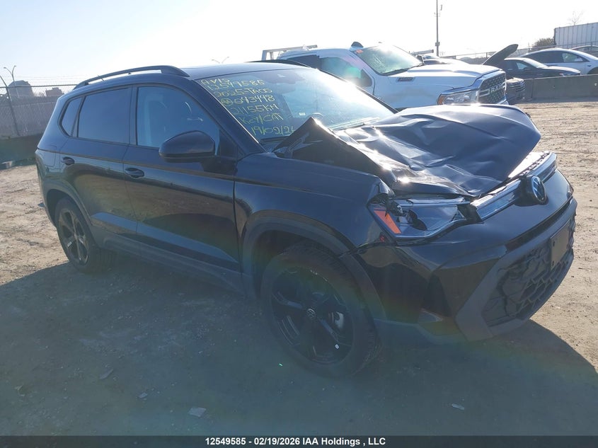3VV2C7B23SM043448 2025 Volkswagen Taos Se Black auction photo 1