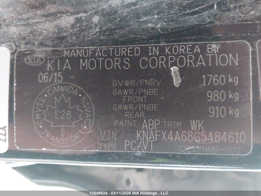 2016 KIA FORTE SEDAN 1.8L I-4 DOHC, VVT, 145HP