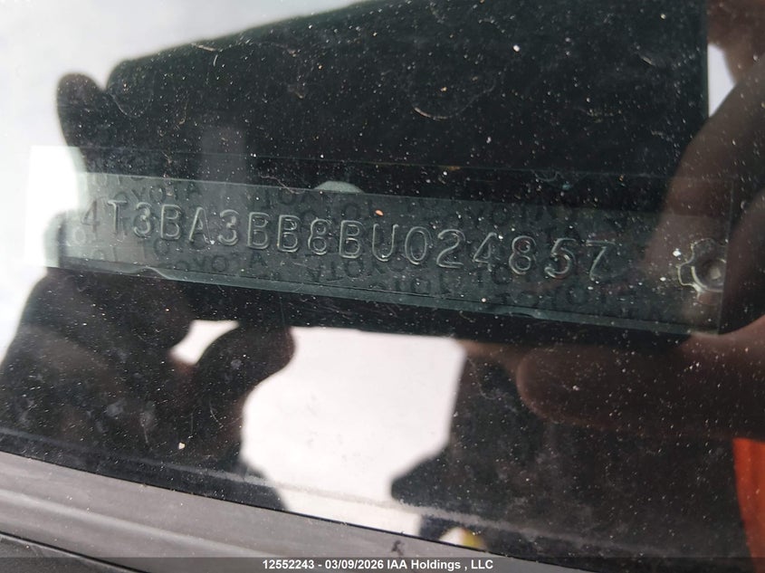 2011 Toyota Venza VIN: 4T3BA3BB8BU024857 Lot: 12552243