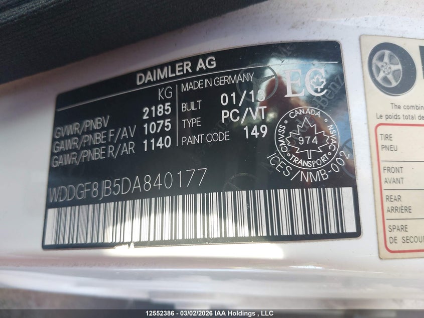 2013 Mercedes-Benz C 350 4Matic VIN: WDDGF8JB5DA840177 Lot: 12552386