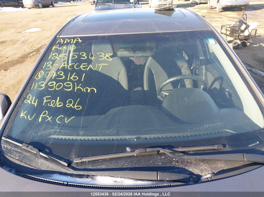 2013 Hyundai Accent Gls/Se VIN: KMHCU5AE9DU073161 Lot: 12553438