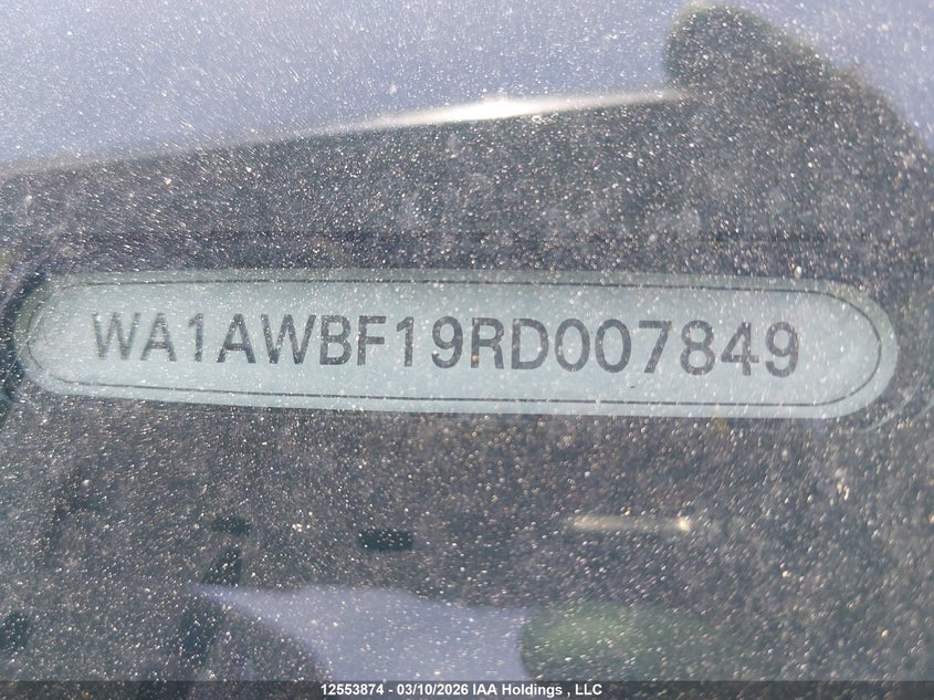 2024 Audi Sq8 4.0T VIN: WA1AWBF19RD007849 Lot: 12553874