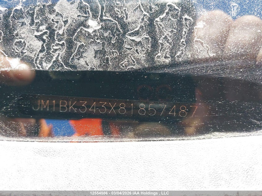 2008 Mazda Mazda3 Gs/Gt VIN: JM1BK343X81857487 Lot: 12554586