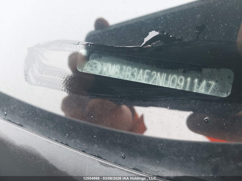 2022 Hyundai Tucson Essential Fwd VIN: KM8JB3AE2NU091147 Lot: 12554866