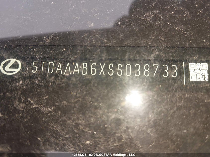 2025 Lexus Tx 350 VIN: 5TDAAAB6XSS038733 Lot: 12555225