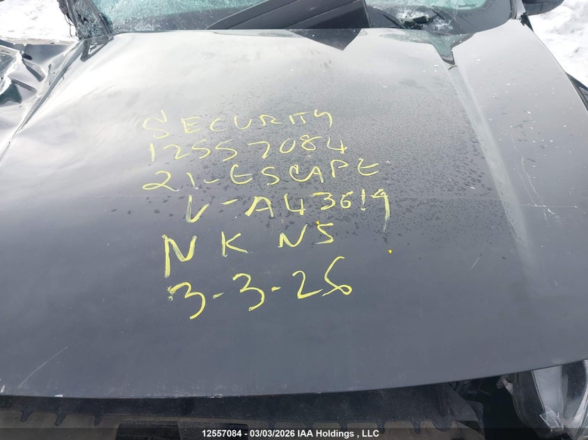 2021 Ford Escape Se VIN: 1FMCU9G62MUA43619 Lot: 12557084