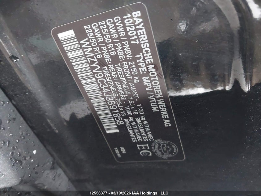 2018 Mini Cooper Jcw Countryman All4 VIN: WMZYV9C34J3B91858 Lot: 12558377